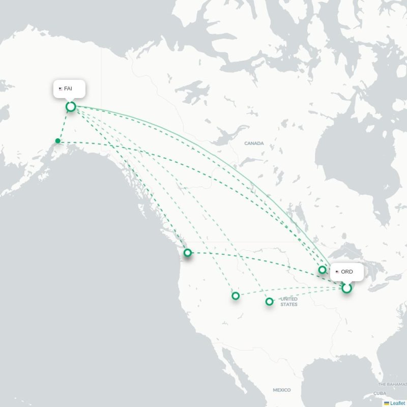 ORD - FAI route map