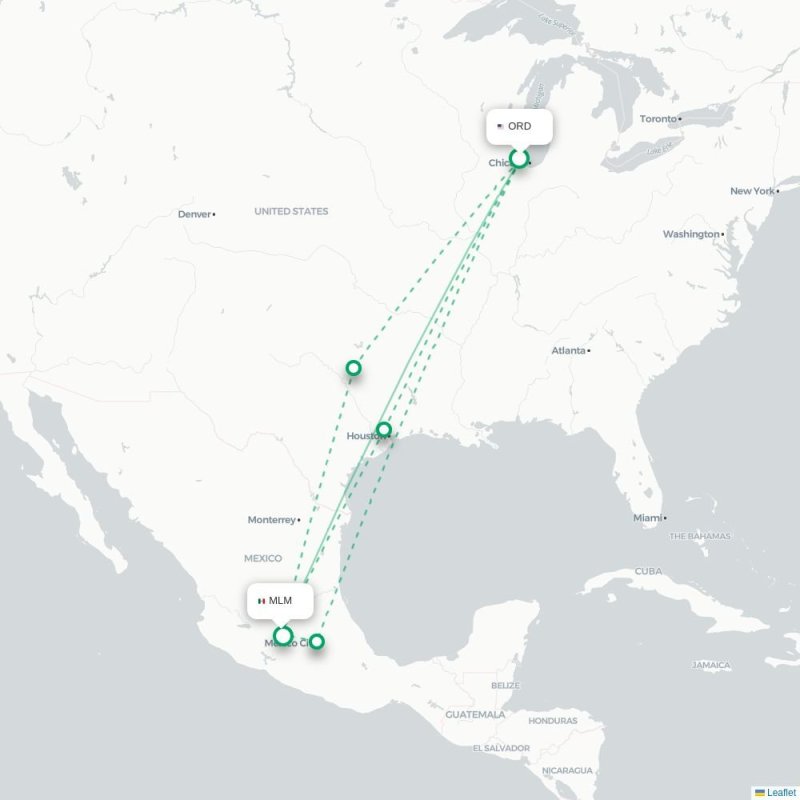 ORD - MLM route map