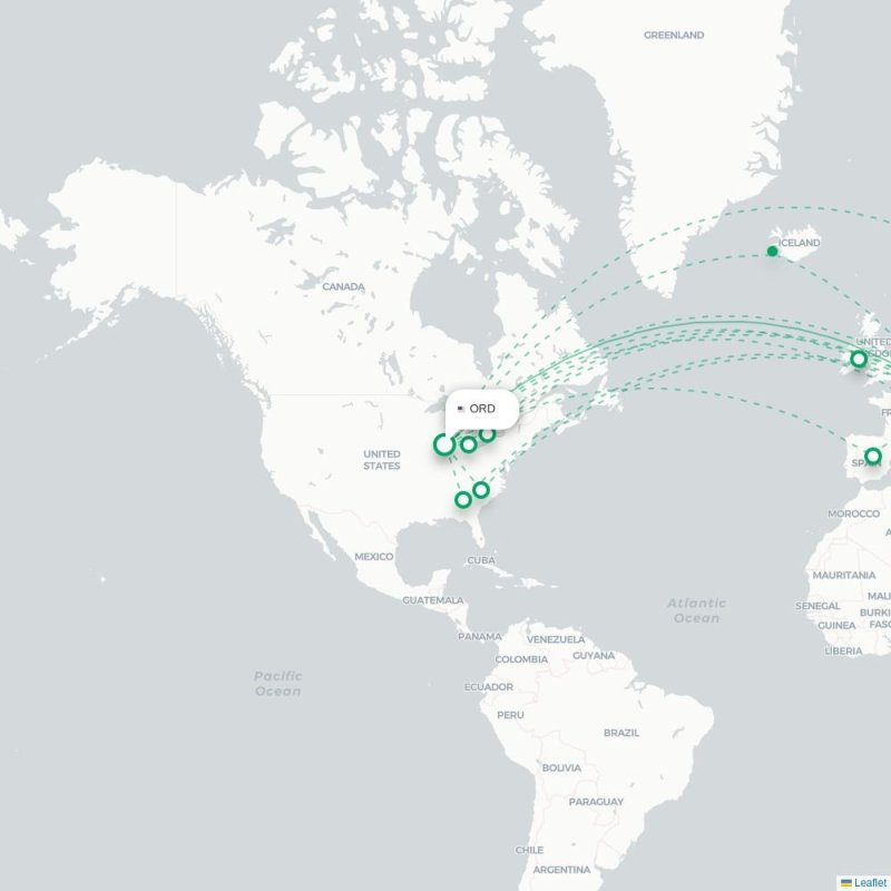 ORD - MUC route map