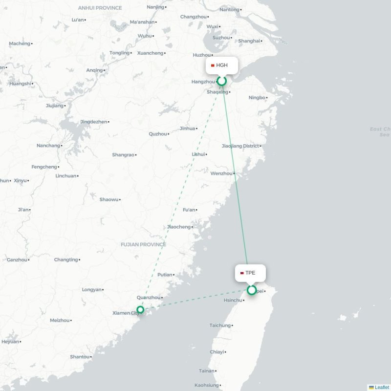 ORD - TPE route map