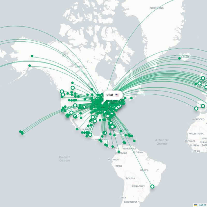 Route map Chicago  ORD 