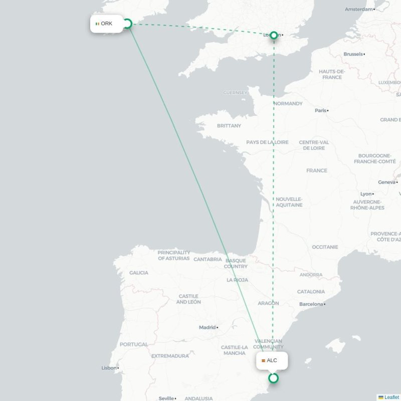 ORK - ALC route map