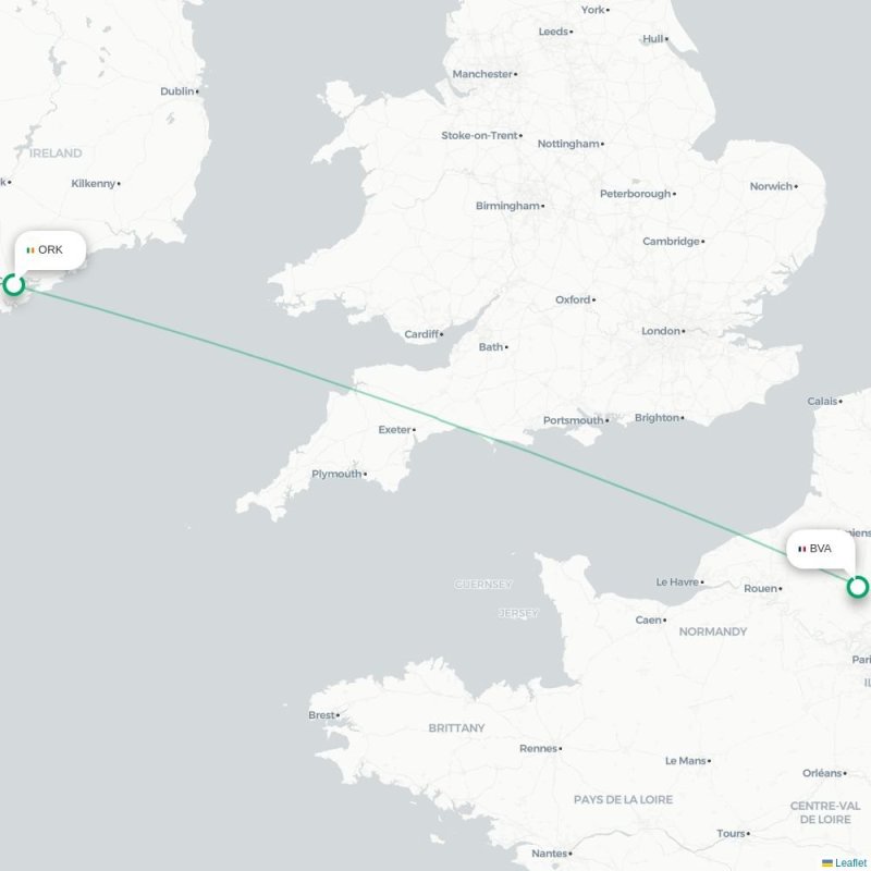 ORK - BVA route map