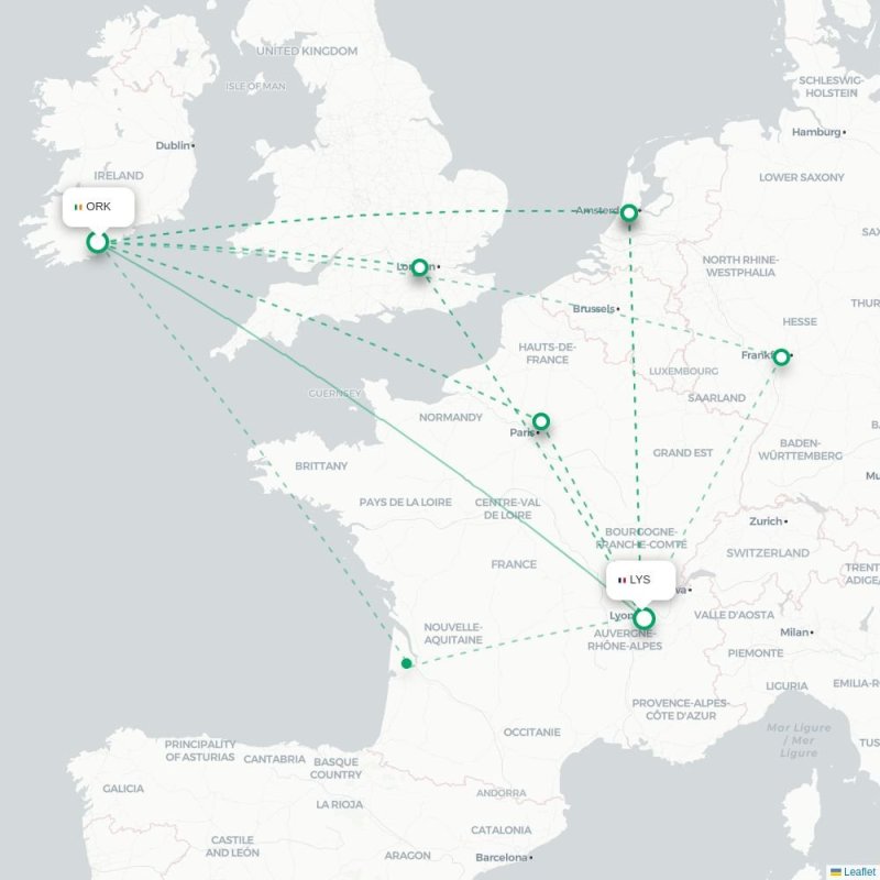 ORK - LYS route map