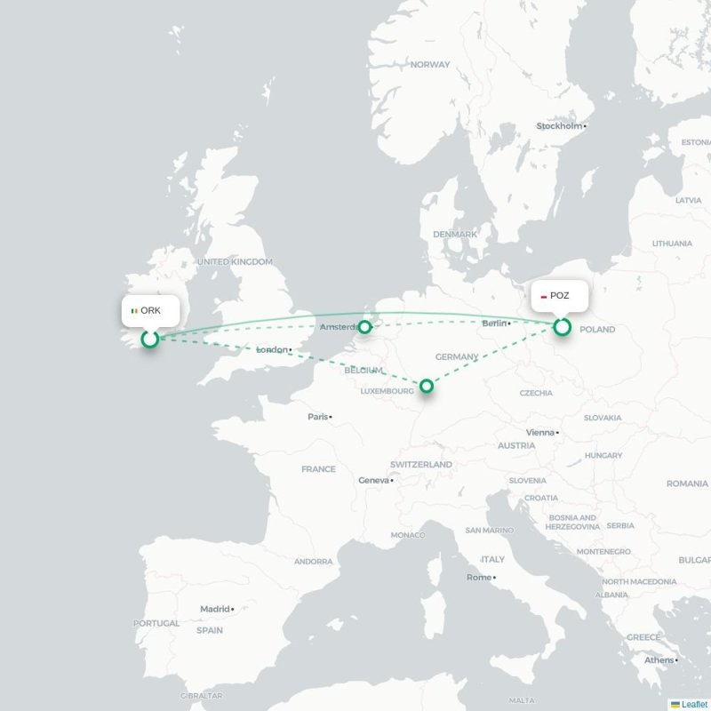 ORK - POZ route map