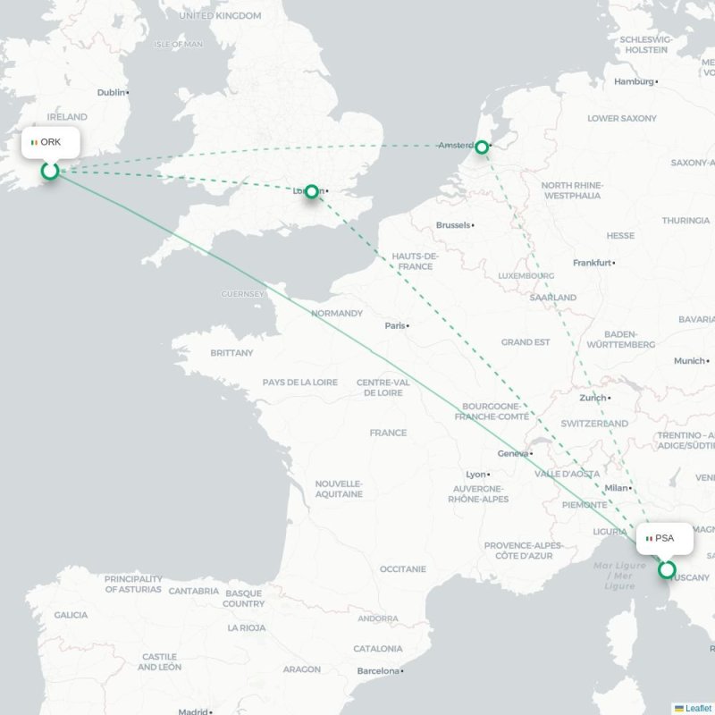 ORK - PSA route map