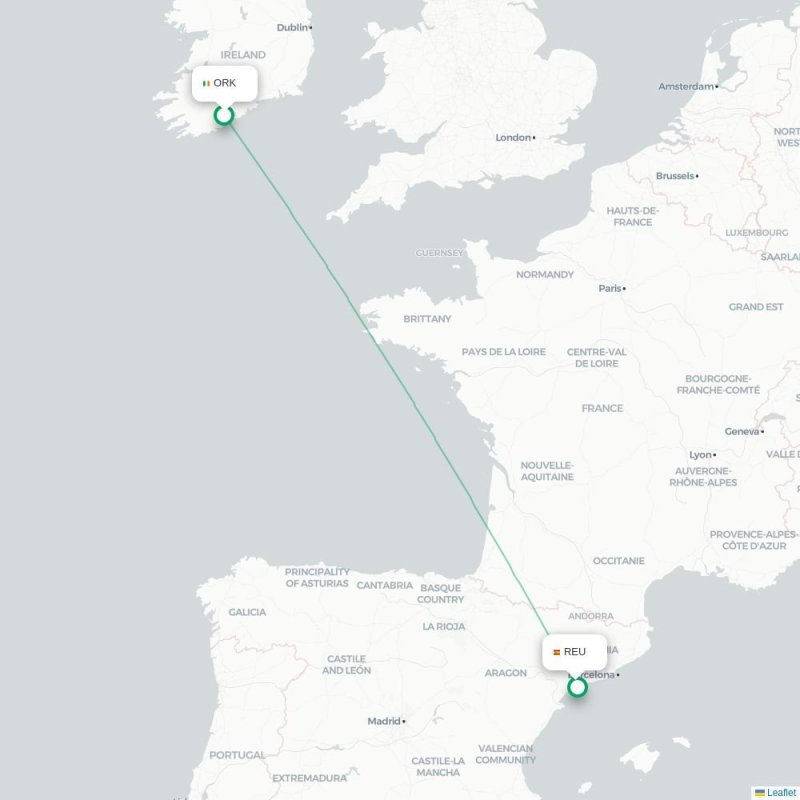 ORK - REU route map