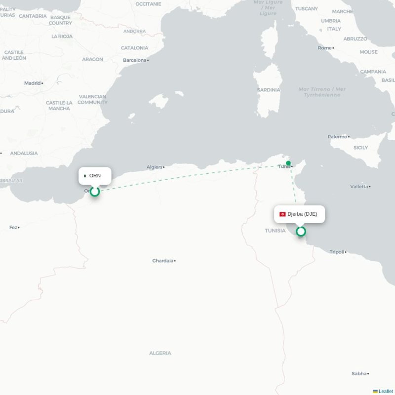ORN - DJE route map
