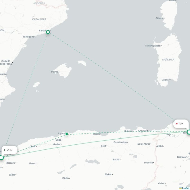 ORN - TUN route map