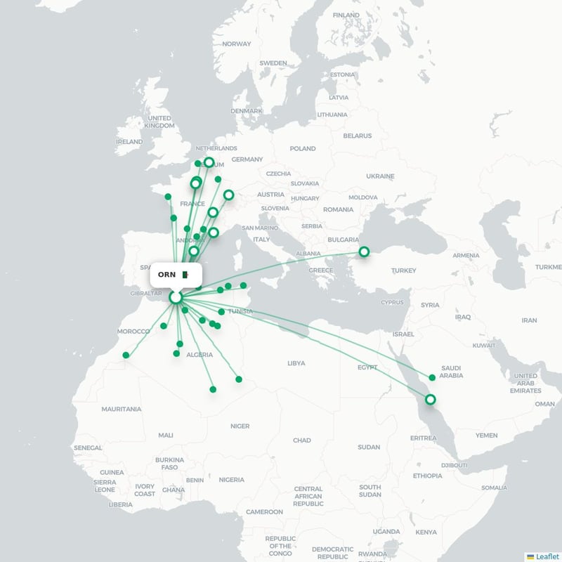 Route map Oran  ORN airport