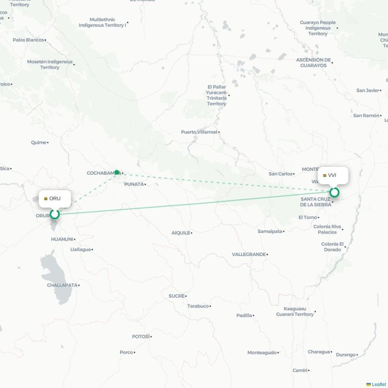 ORU - VVI route map