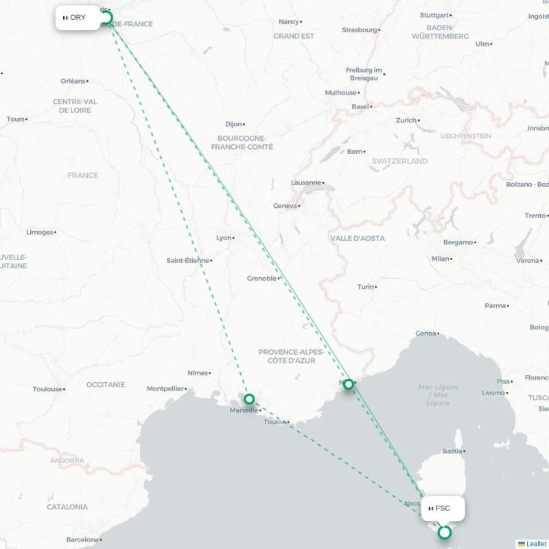 ORY - FSC route map