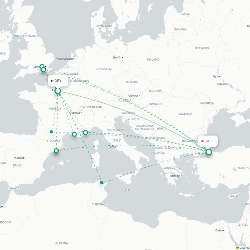 ORY - IST route map