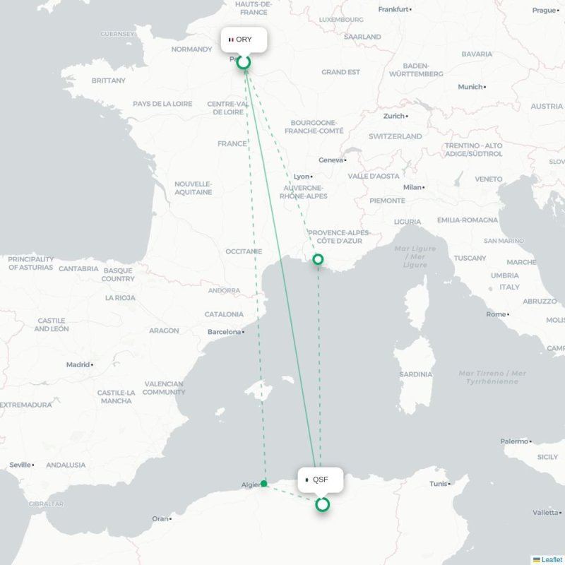 ORY - QSF route map