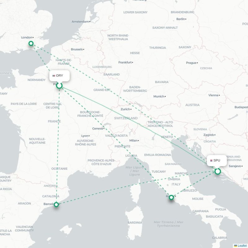 ORY - SPU route map