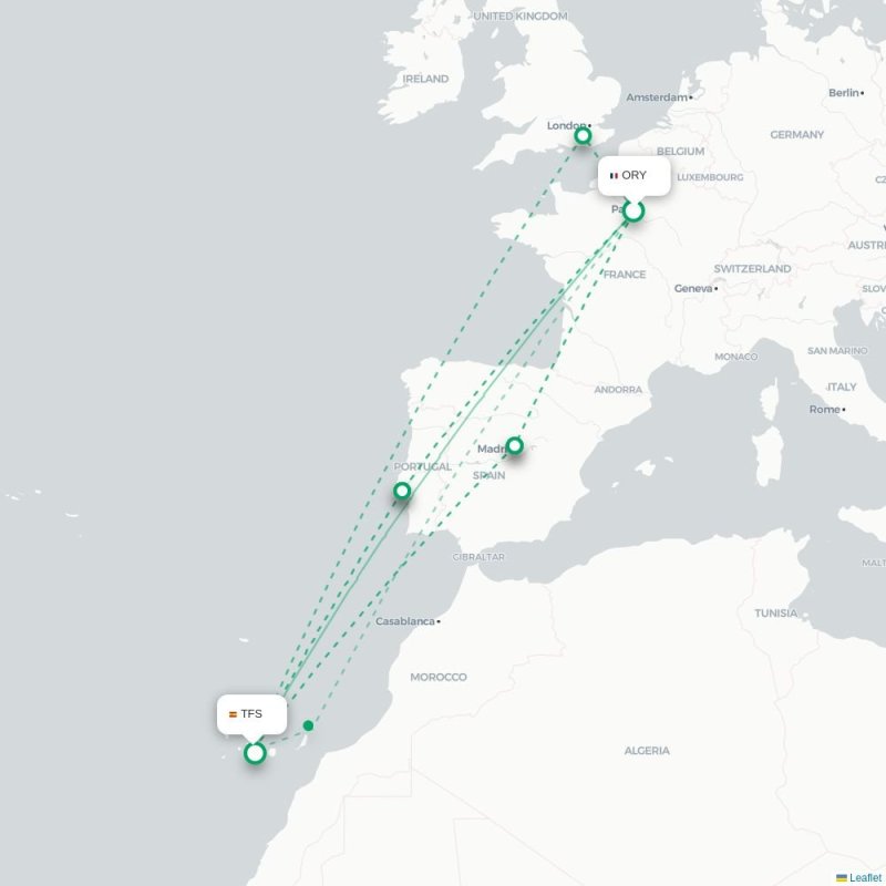 ORY - TFS route map