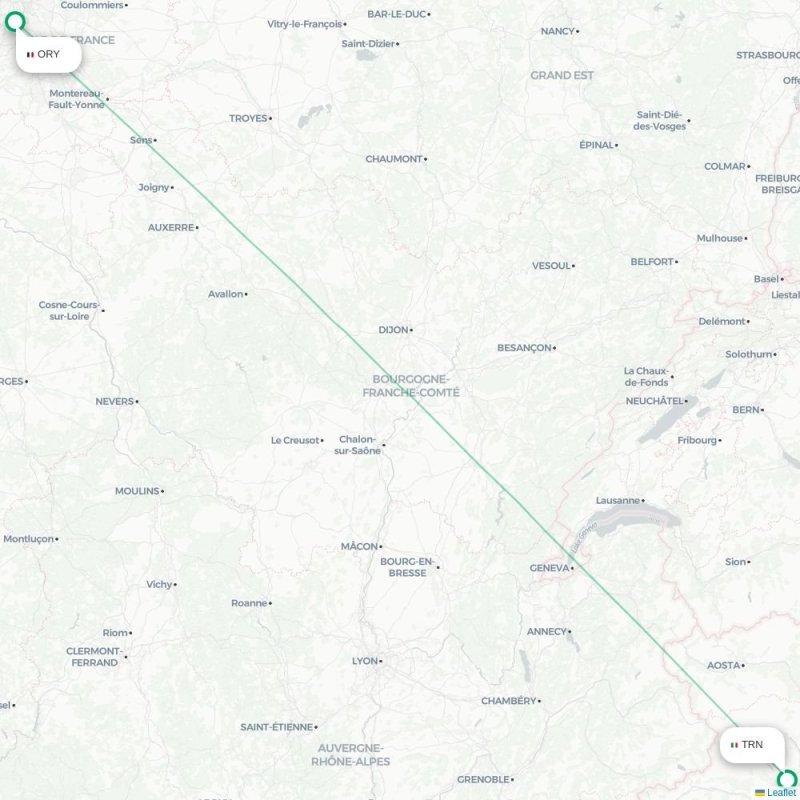 ORY - TRN route map