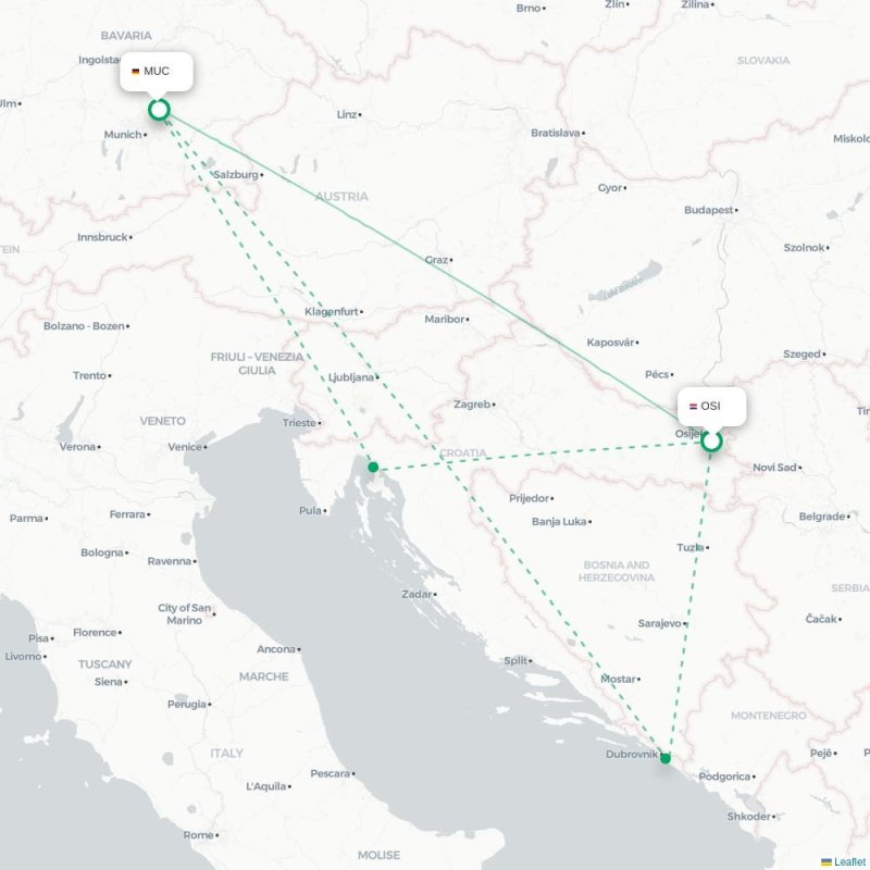 OSI - MUC route map