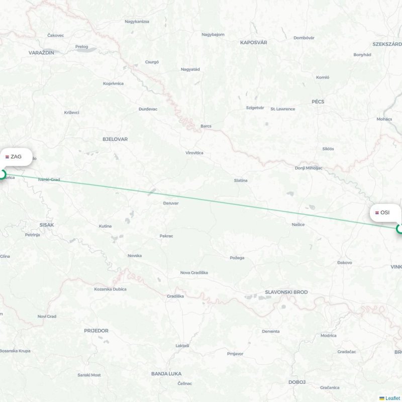 OSI - ZAG route map