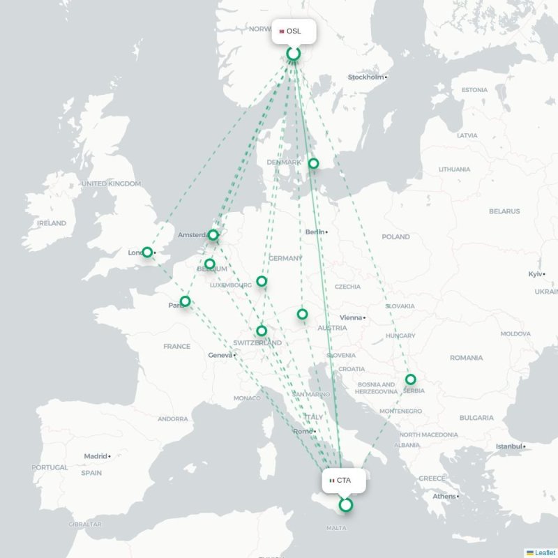 OSL - CTA route map