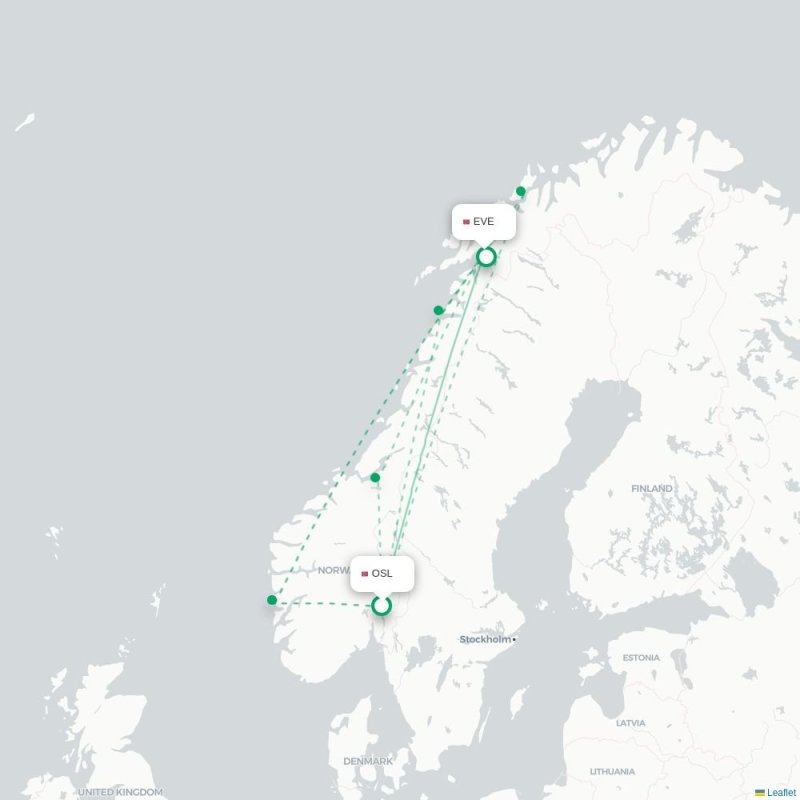 OSL - EVE route map