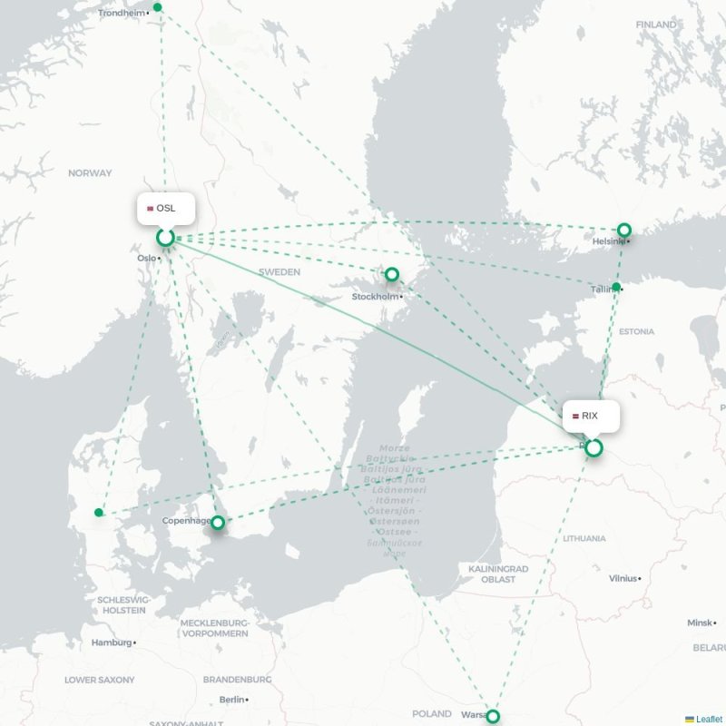 OSL - RIX route map