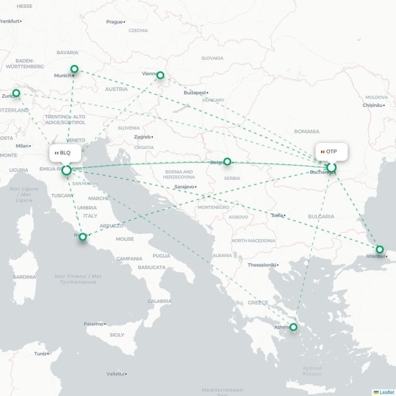 OTP - BLQ route map