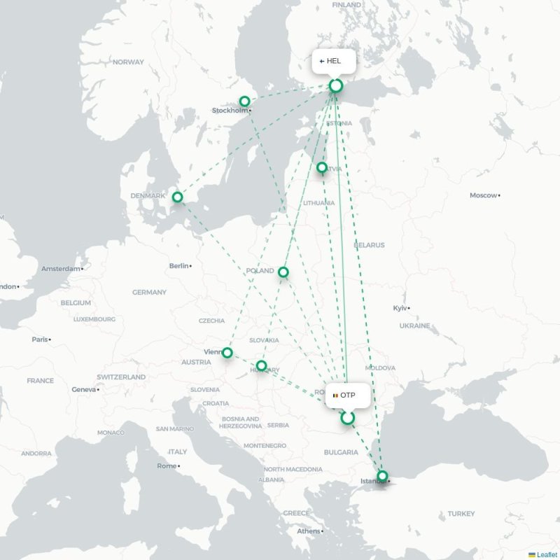 OTP - HEL route map