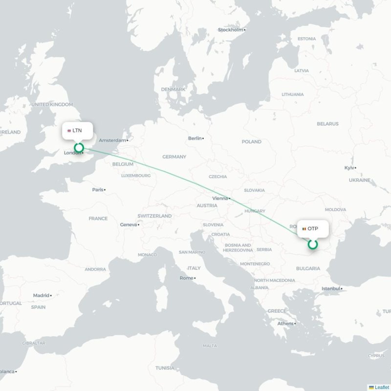 OTP - LTN route map