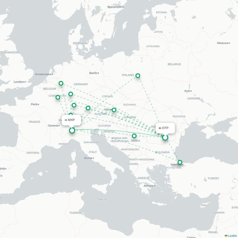 OTP - MXP route map
