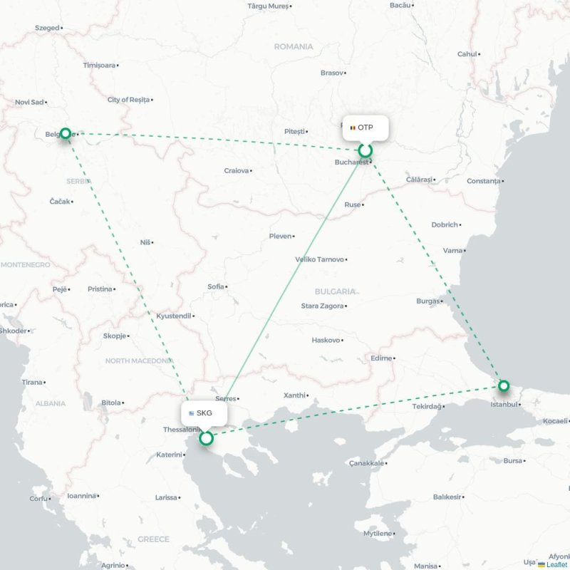 OTP - SKG route map