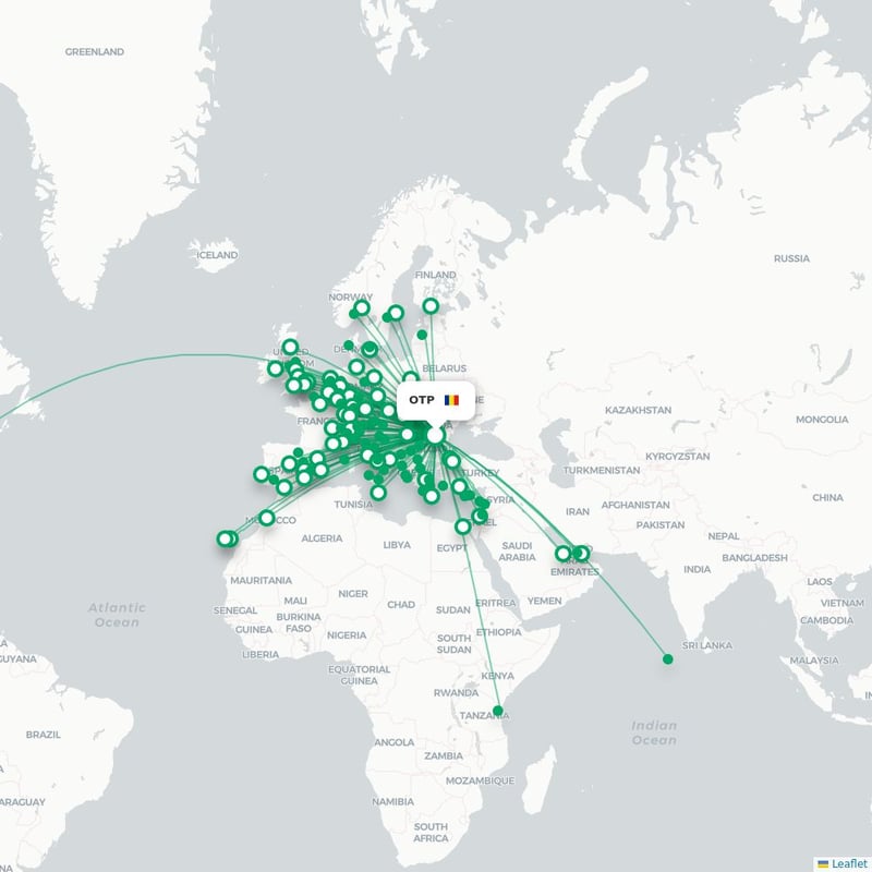 Route map Bukarest  OTP airport