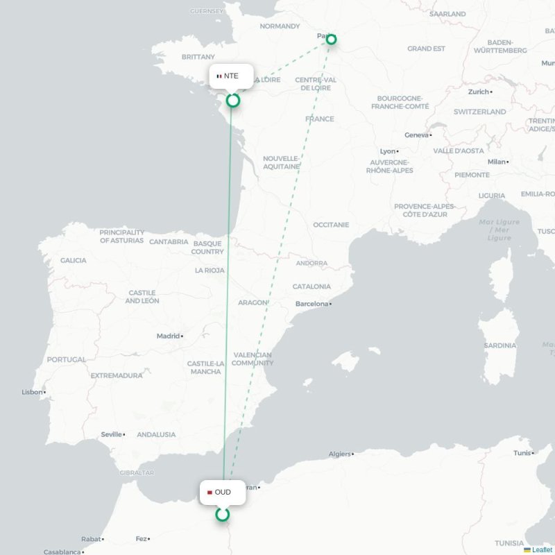 OUD - NTE route map