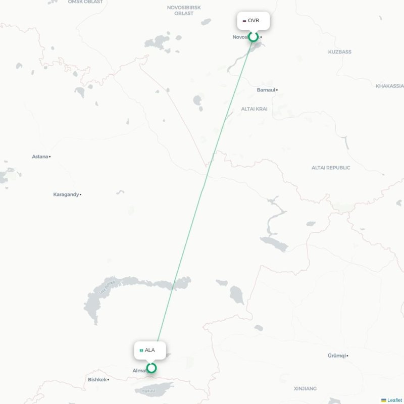 OVB - ALA route map