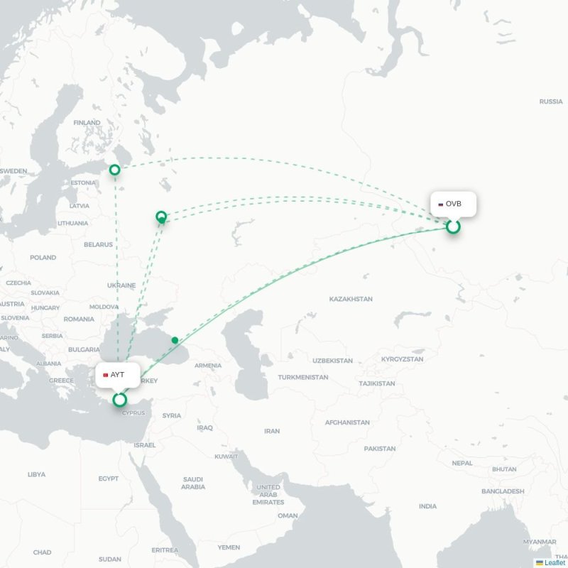OVB - AYT route map