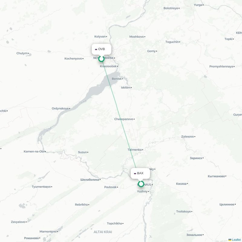 OVB - BAX route map