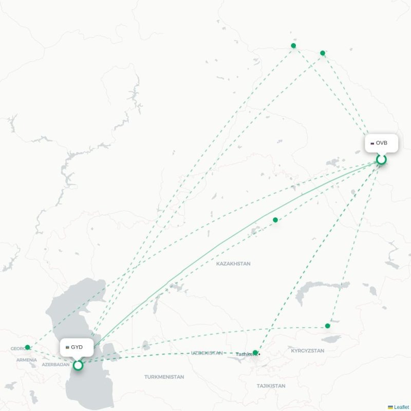 OVB - GYD route map
