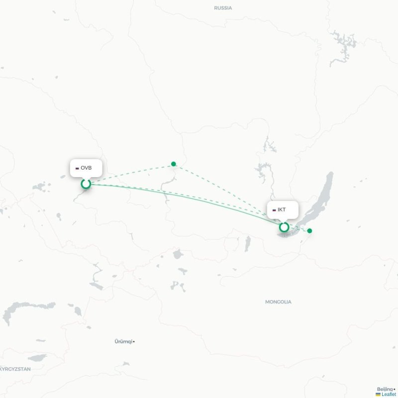 OVB - IKT route map