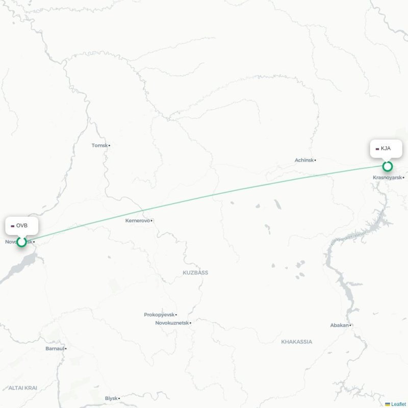 OVB - KJA route map
