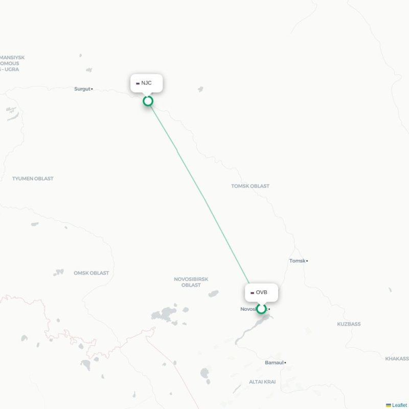 OVB - NJC route map