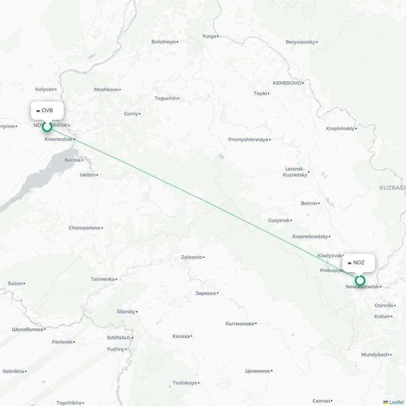 OVB - NOZ route map