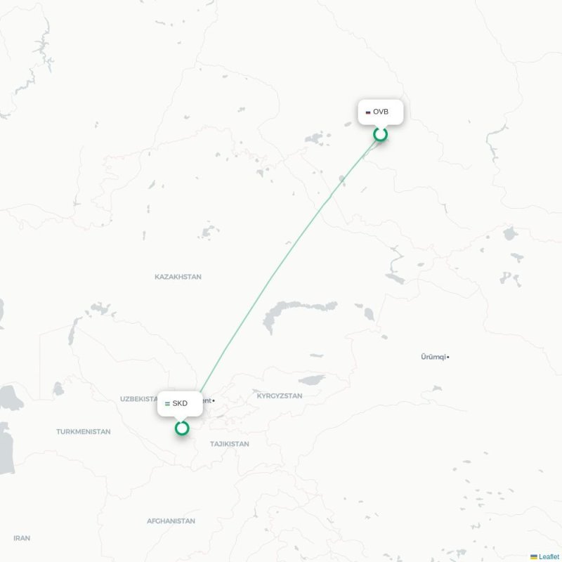 OVB - SKD route map