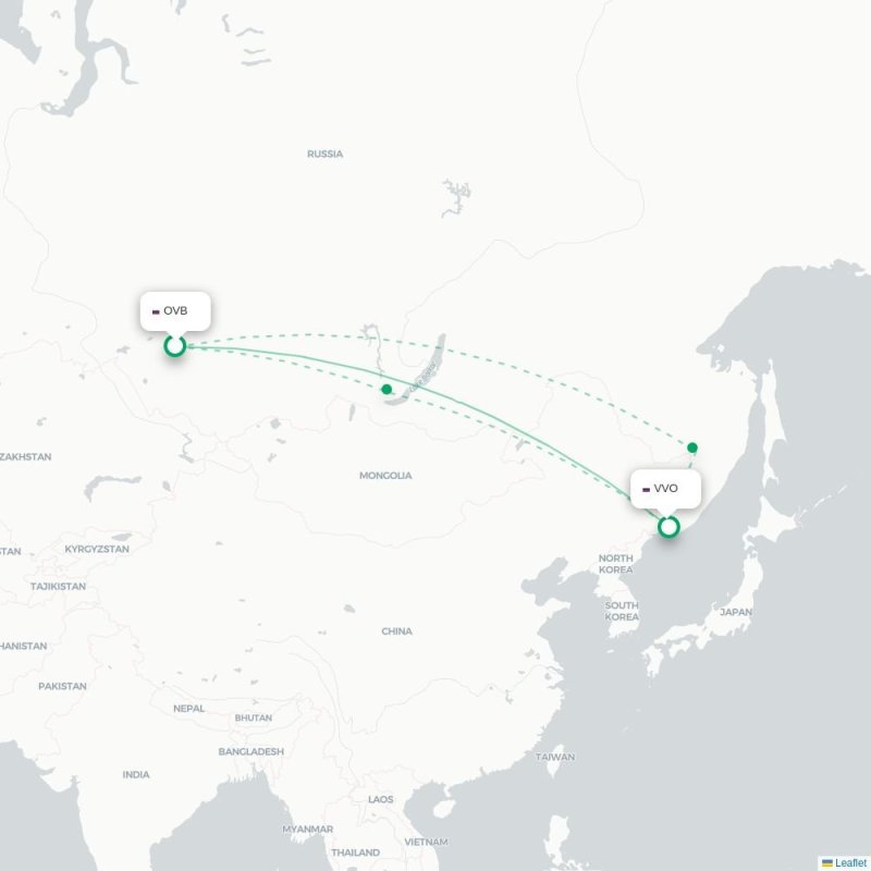 OVB - VVO route map