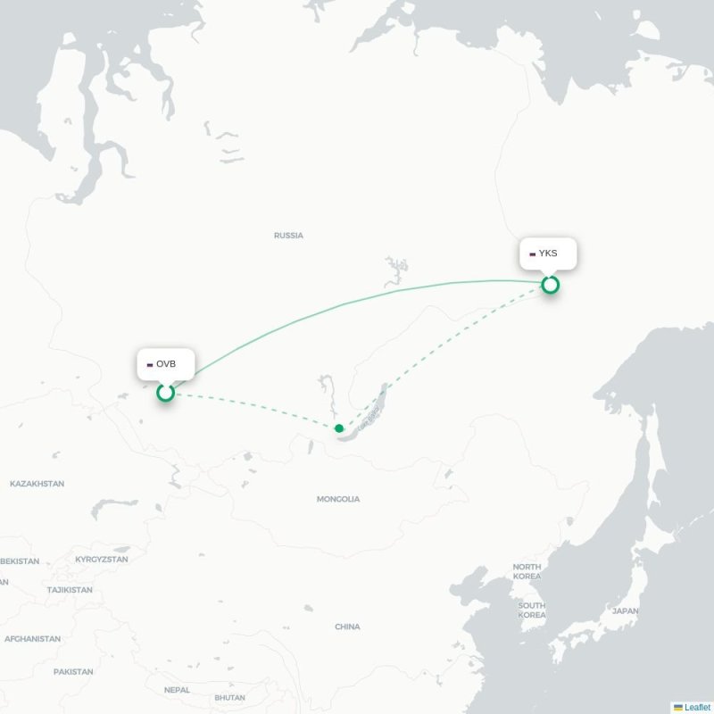 OVB - YKS route map