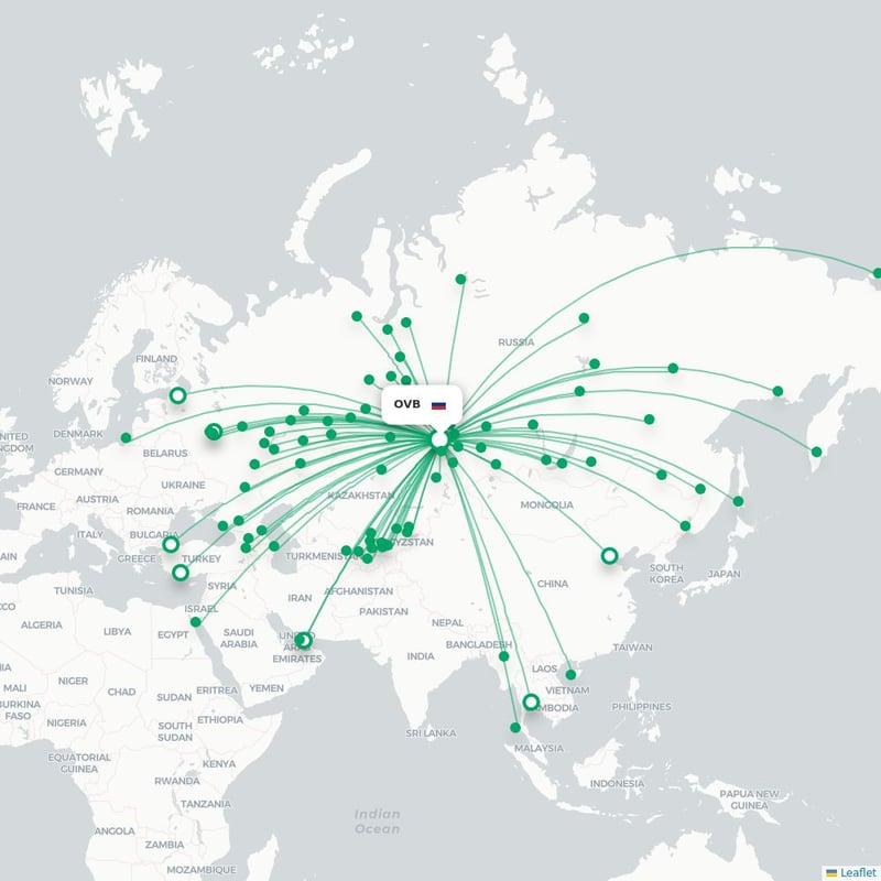 Route map Novosibirsk  OVB airport