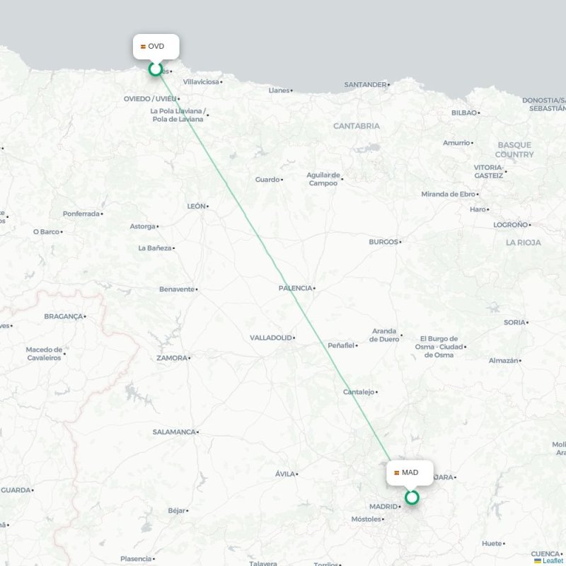 OVD - MAD route map