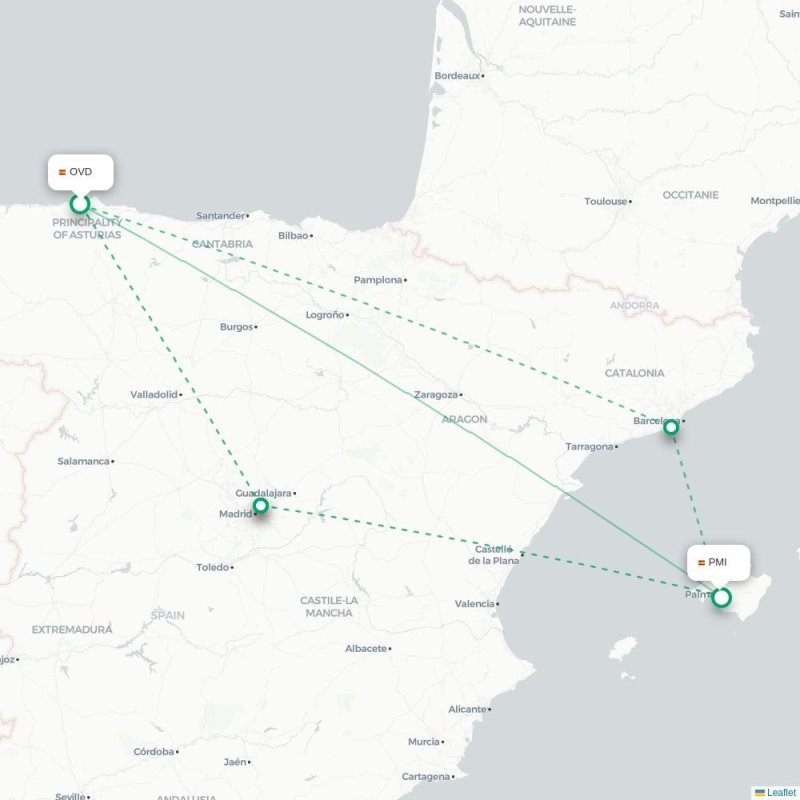 OVD - PMI route map
