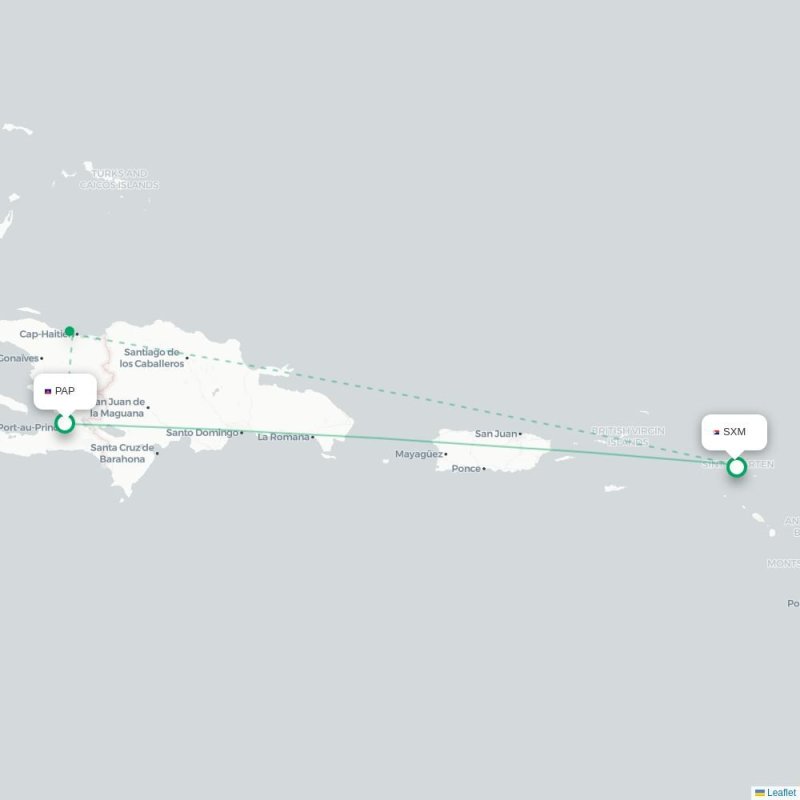PAP - SXM route map
