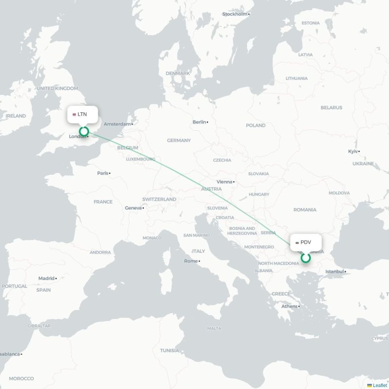 PDV - LTN route map