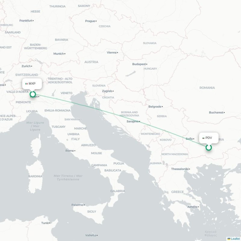 PDV - MXP route map